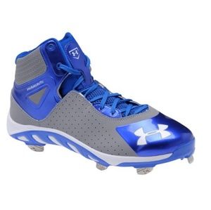 Under Armour Blue Spine Heater Mid Metal Cleats